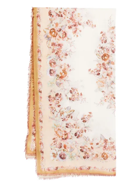 ZIMMERMANN floral-print fringed pareo