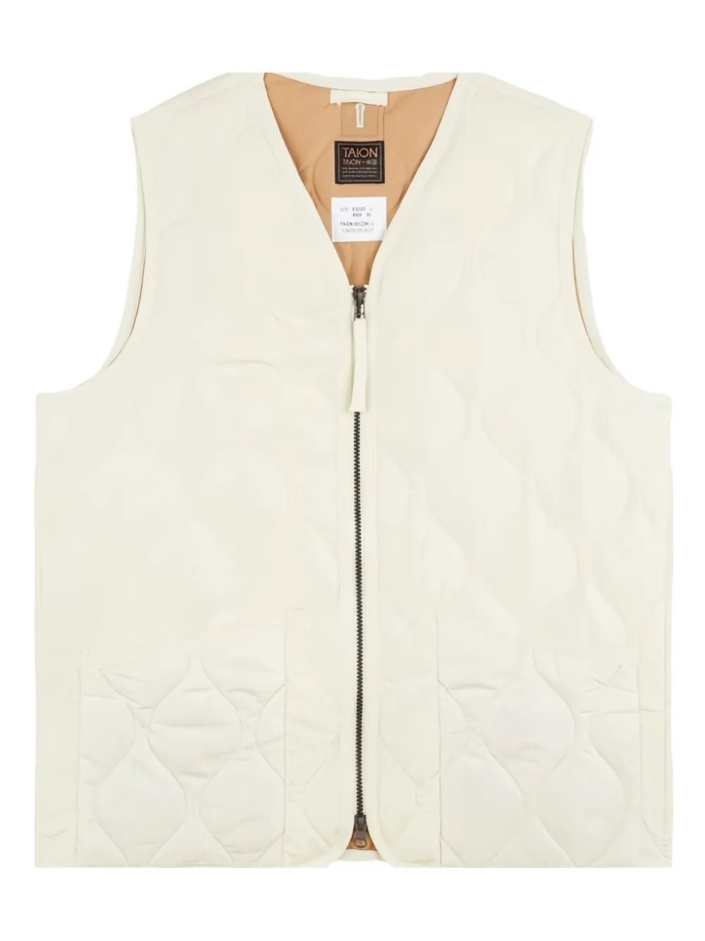 Taion Matelassé V-neck Gilet In Neutral