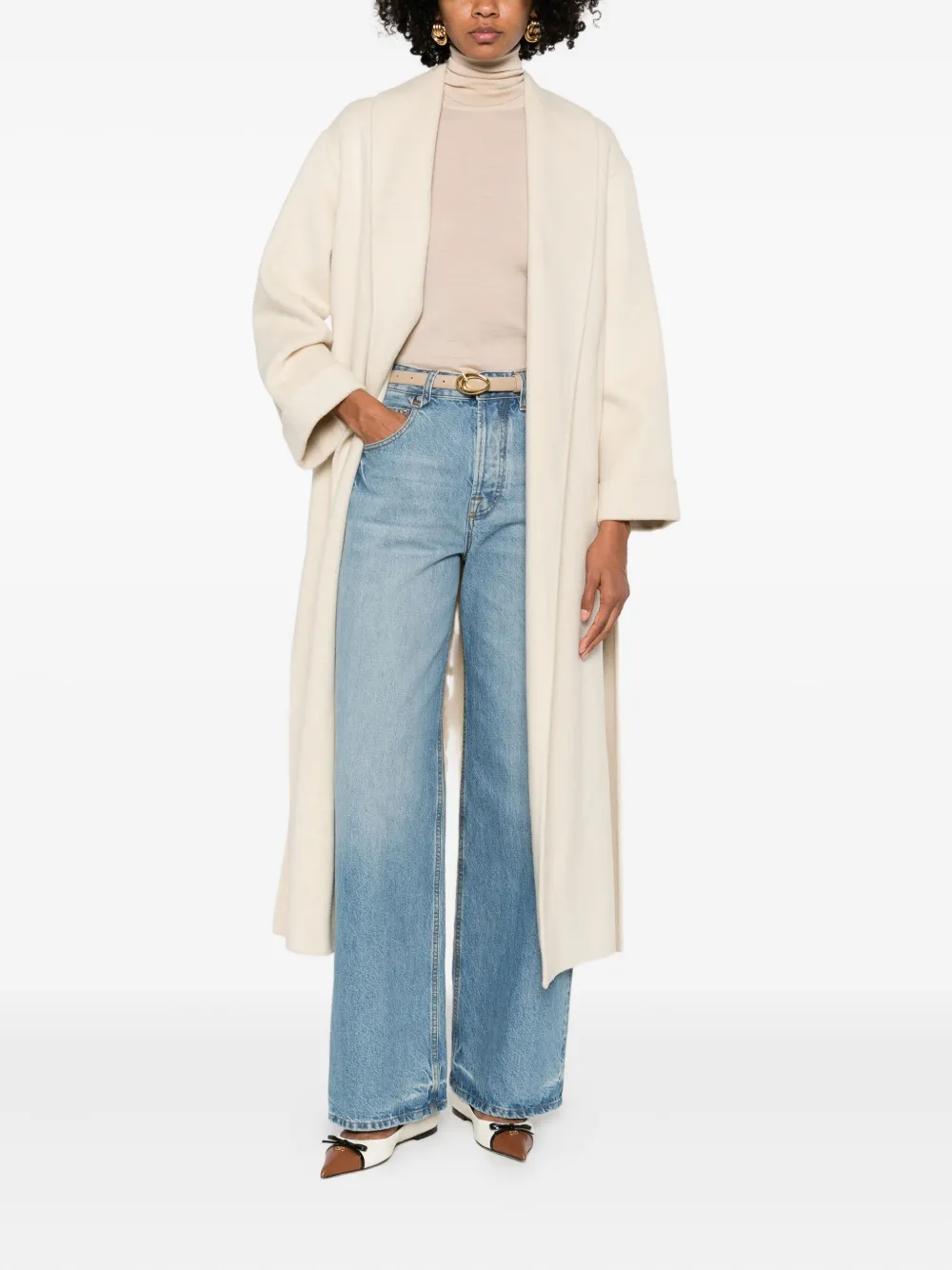 Erika Cavallini open-front oversized coat - Beige