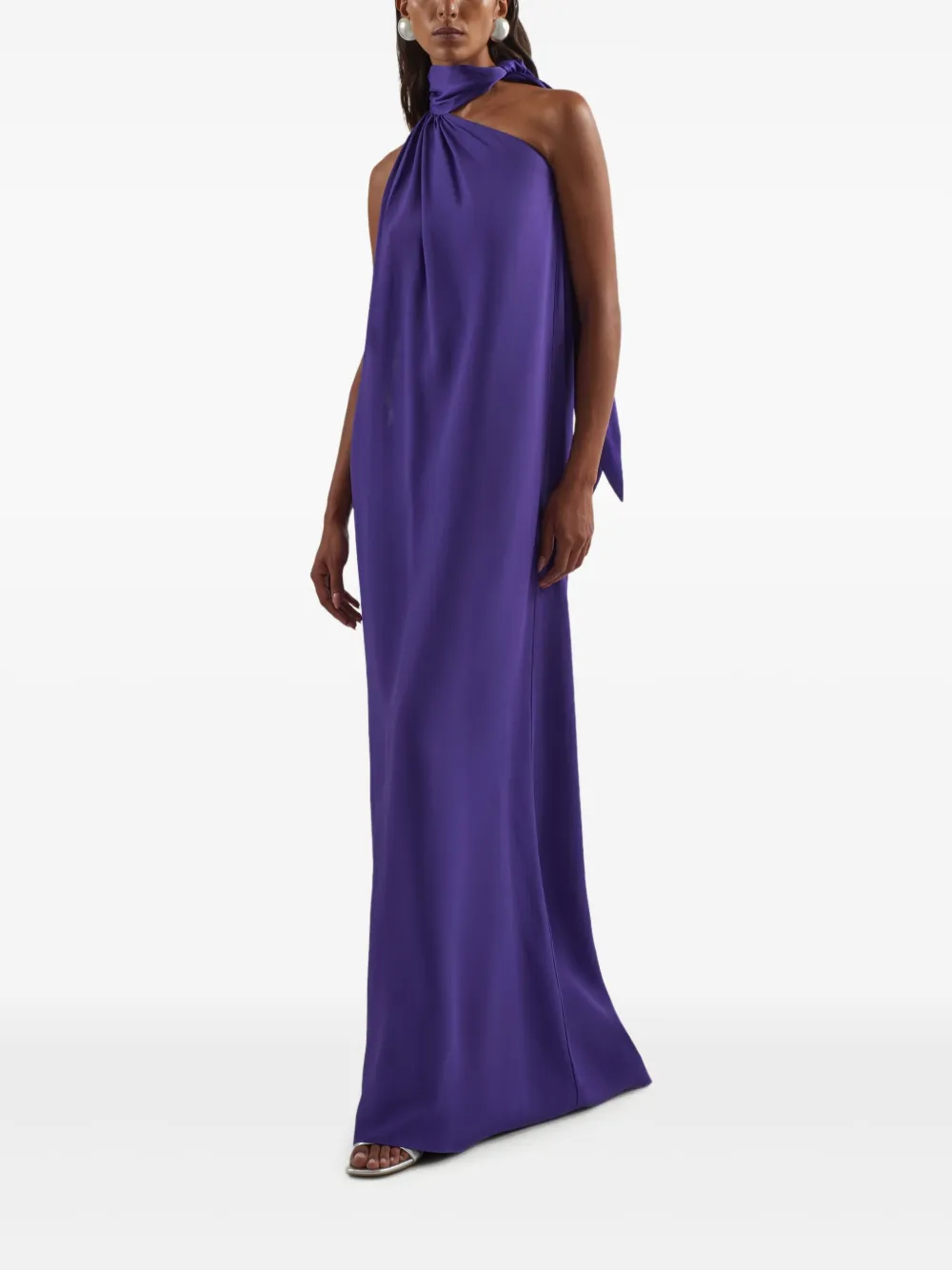 Taller Marmo Astor maxi-jurk met halternek - Paars