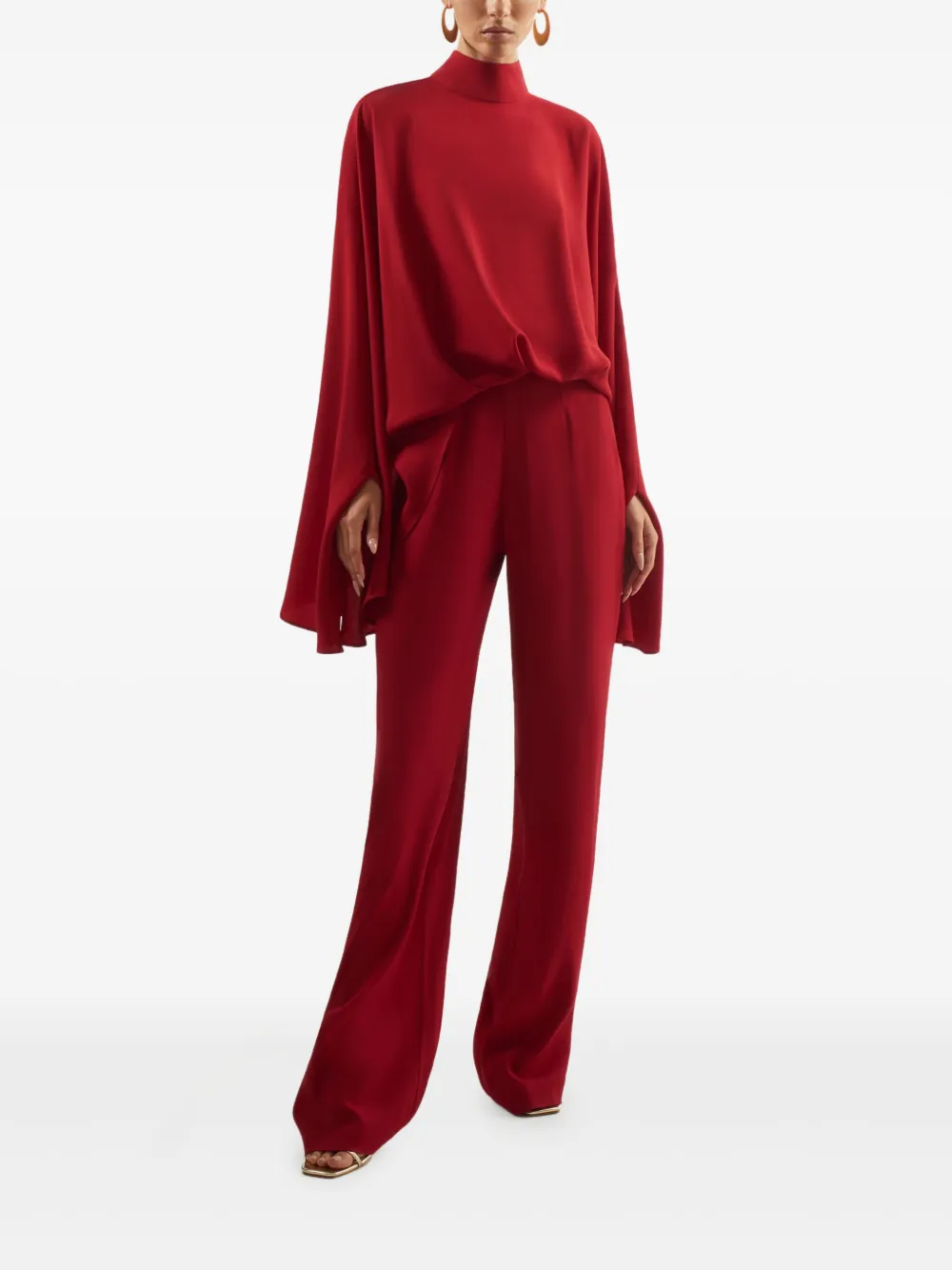 Taller Marmo Jumpsuit met cape - Rood