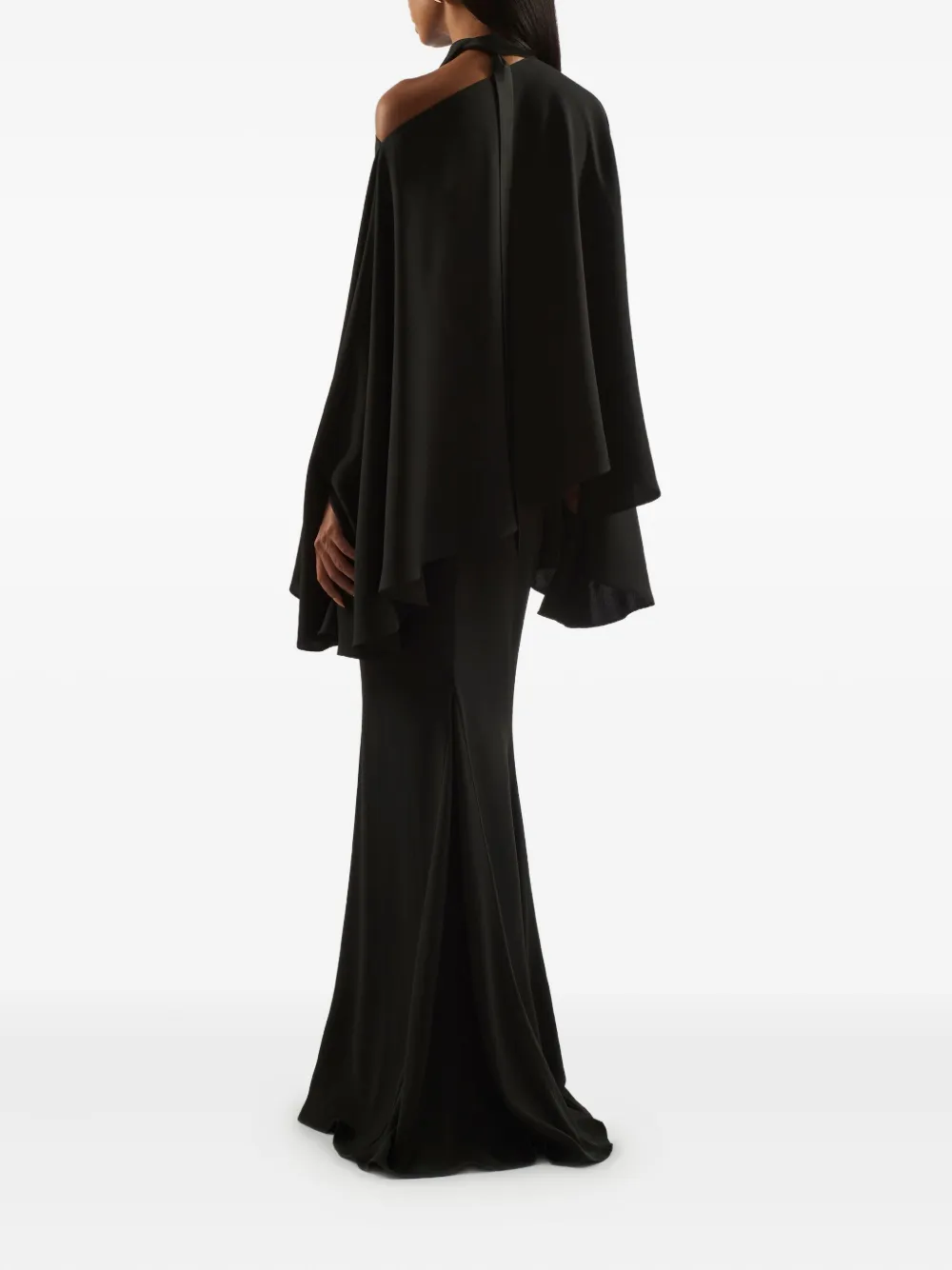 Taller Marmo Brooks One-shoulder Tie Blouse In Black