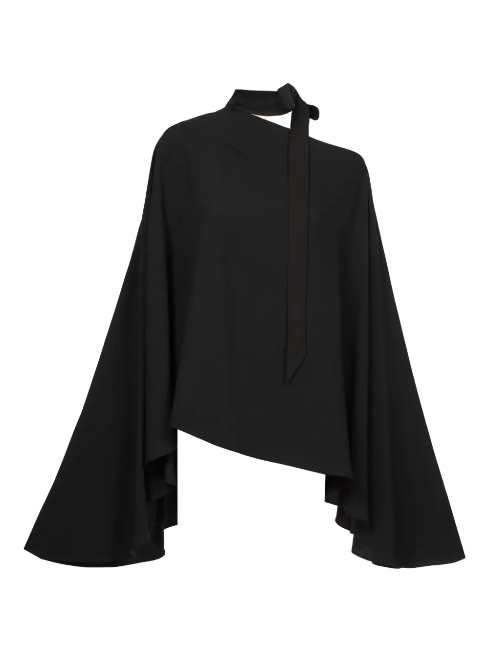 Taller Marmo Brooks One-shoulder Tie Blouse In Black