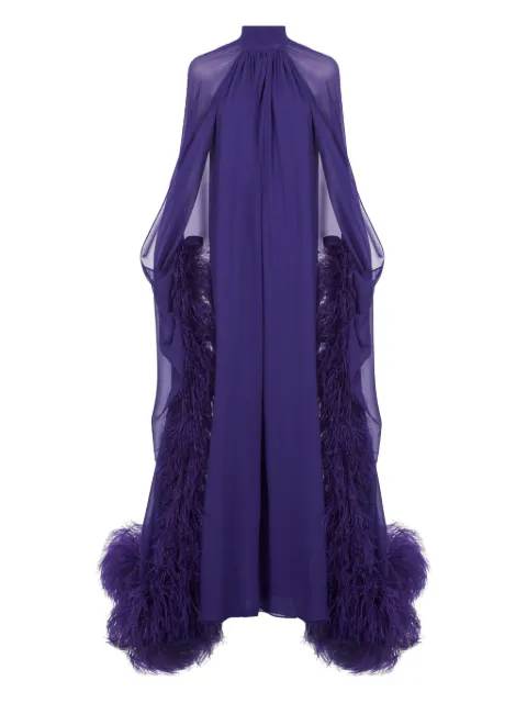 Taller Marmo Feathered Eterea maxi gown