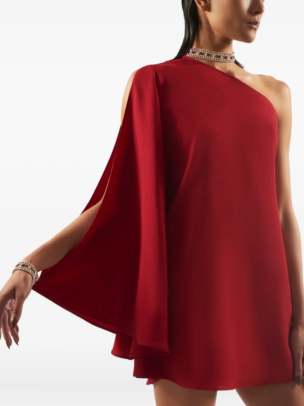 Taller Marmo Bolkan Crystal asymmetrische mini-jurk Rood