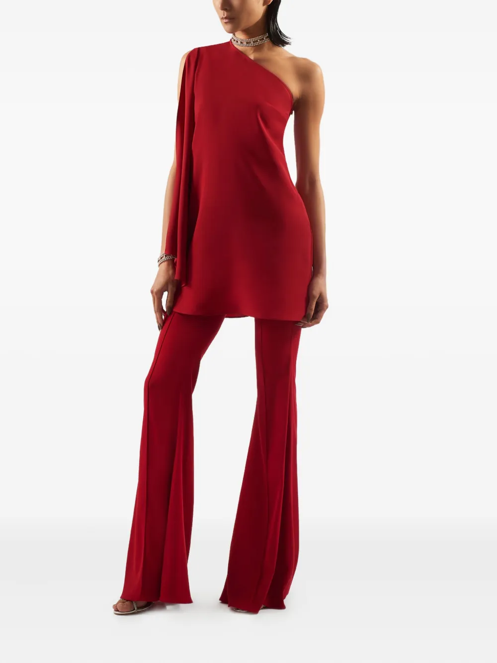 Taller Marmo Bolkan Crystal asymmetrische mini-jurk Rood