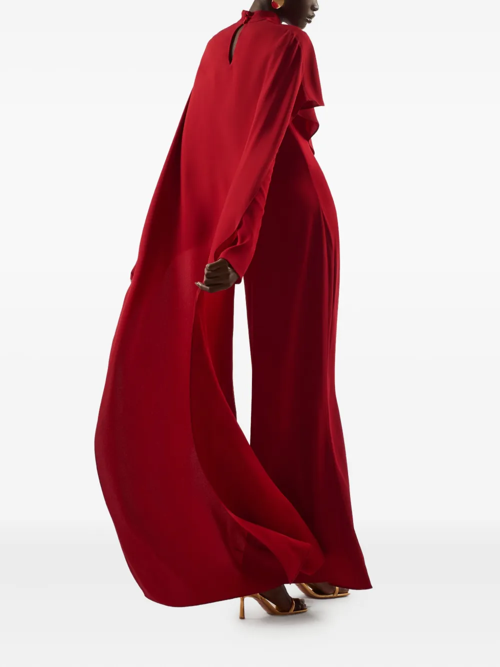 Taller Marmo Carrington maxi-jurk met hoge hals Rood