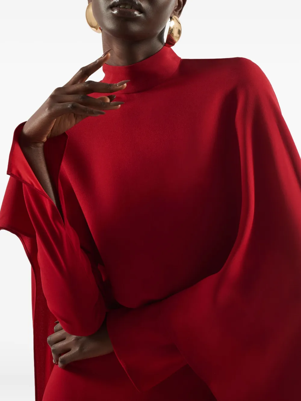 Taller Marmo Carrington maxi-jurk met hoge hals Rood