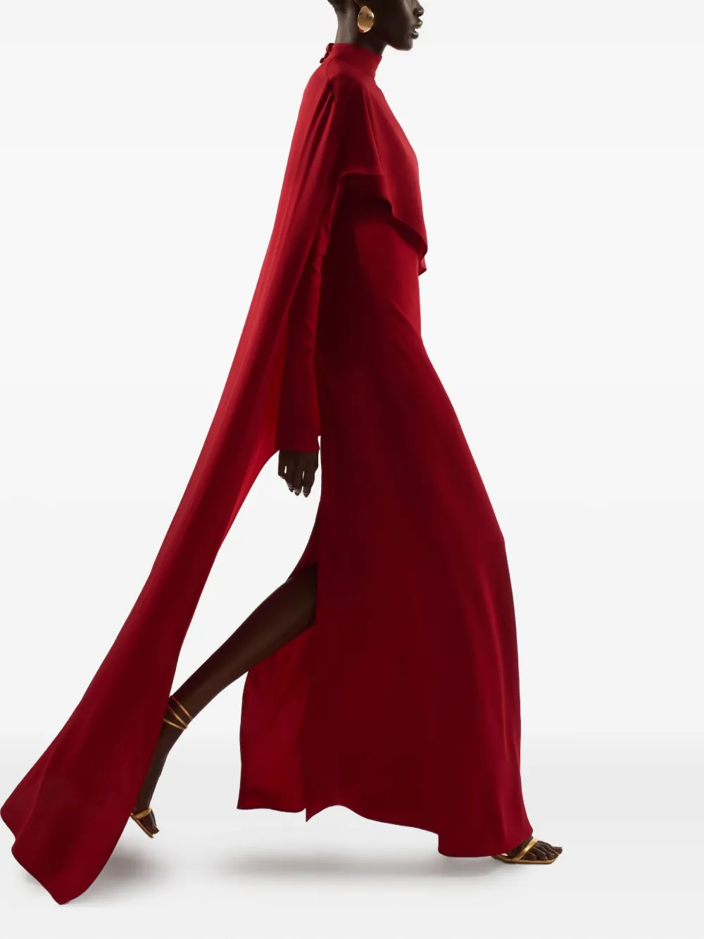 Taller Marmo Carrington maxi-jurk met hoge hals Rood