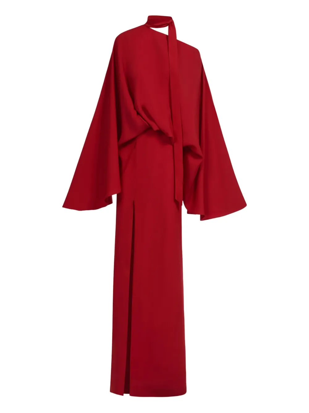 Taller Marmo Brooks Cape-slit Maxi Dress In Red