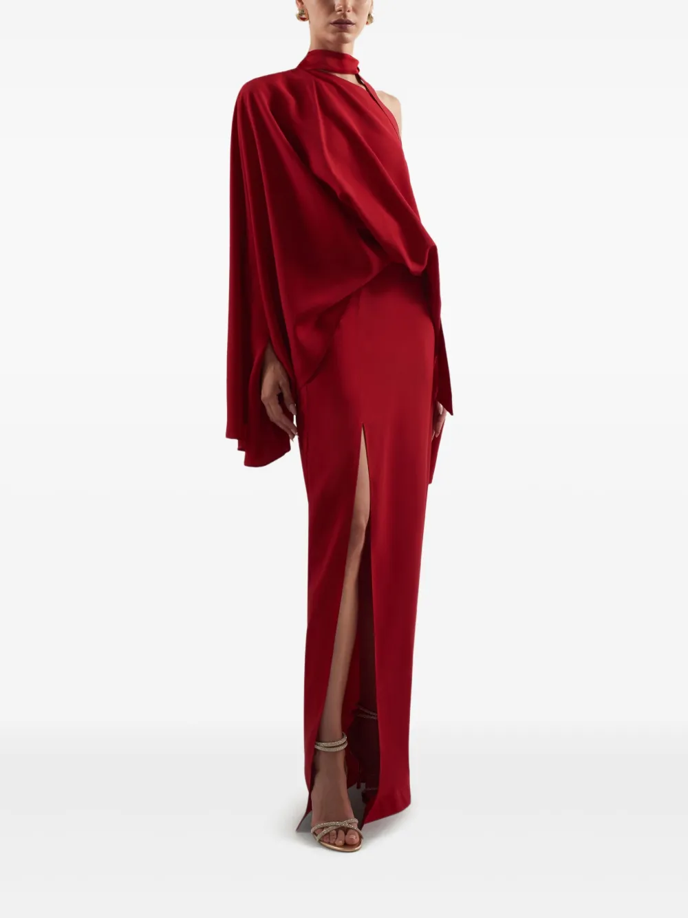 Taller Marmo Brooks maxi-jurk met cape split - Rood