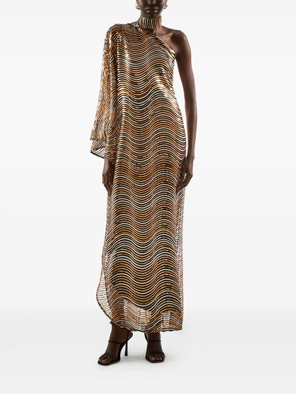Taller Marmo Glaum asymmetrische midi-jurk - Goud