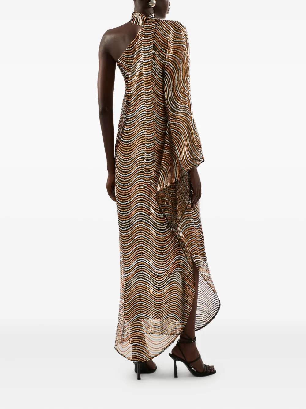 Taller Marmo Glaum asymmetrische midi-jurk Goud