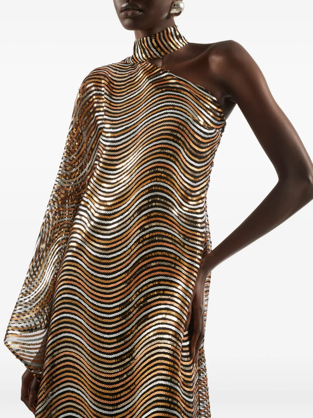 Taller Marmo Glaum asymmetrische midi-jurk Goud