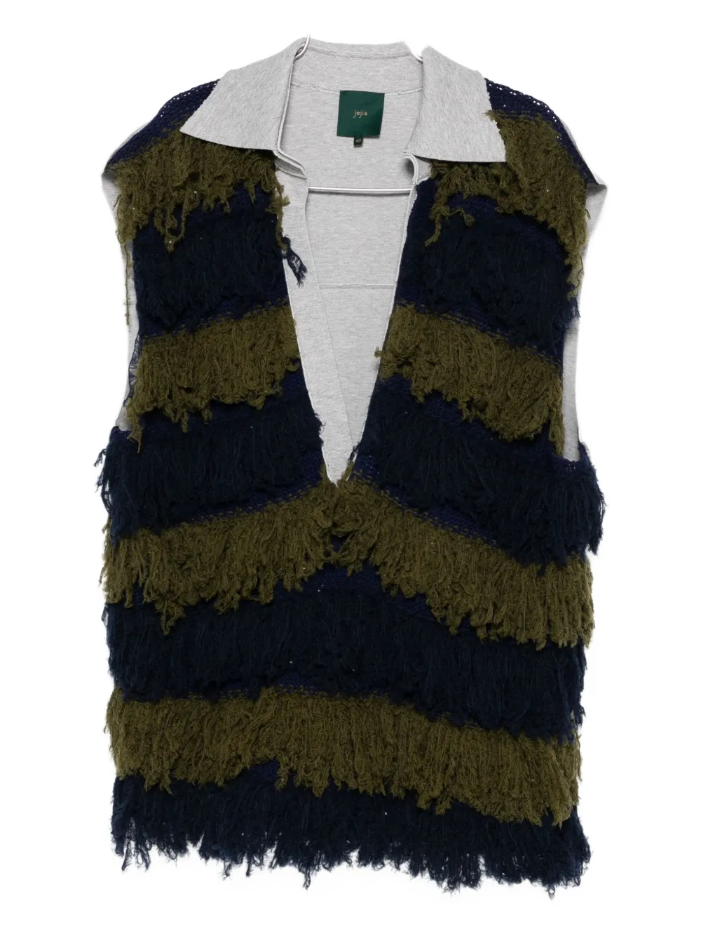Jejia Fringed Top In Green
