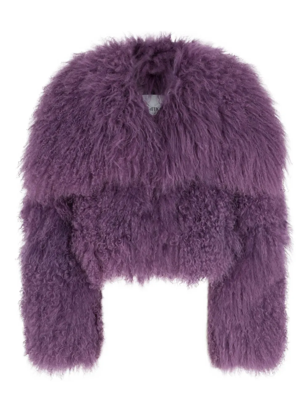 The Attico mongolian-fur long-sleeves jacket - Viola