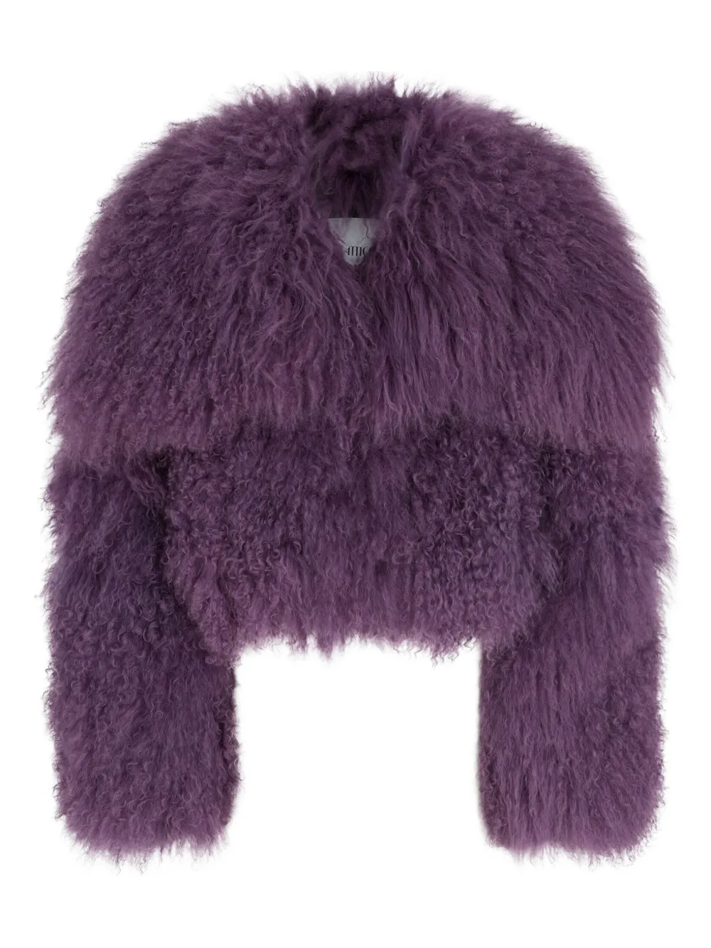 The Attico mongolian-fur long-sleeves jacket | Purple | Image 1