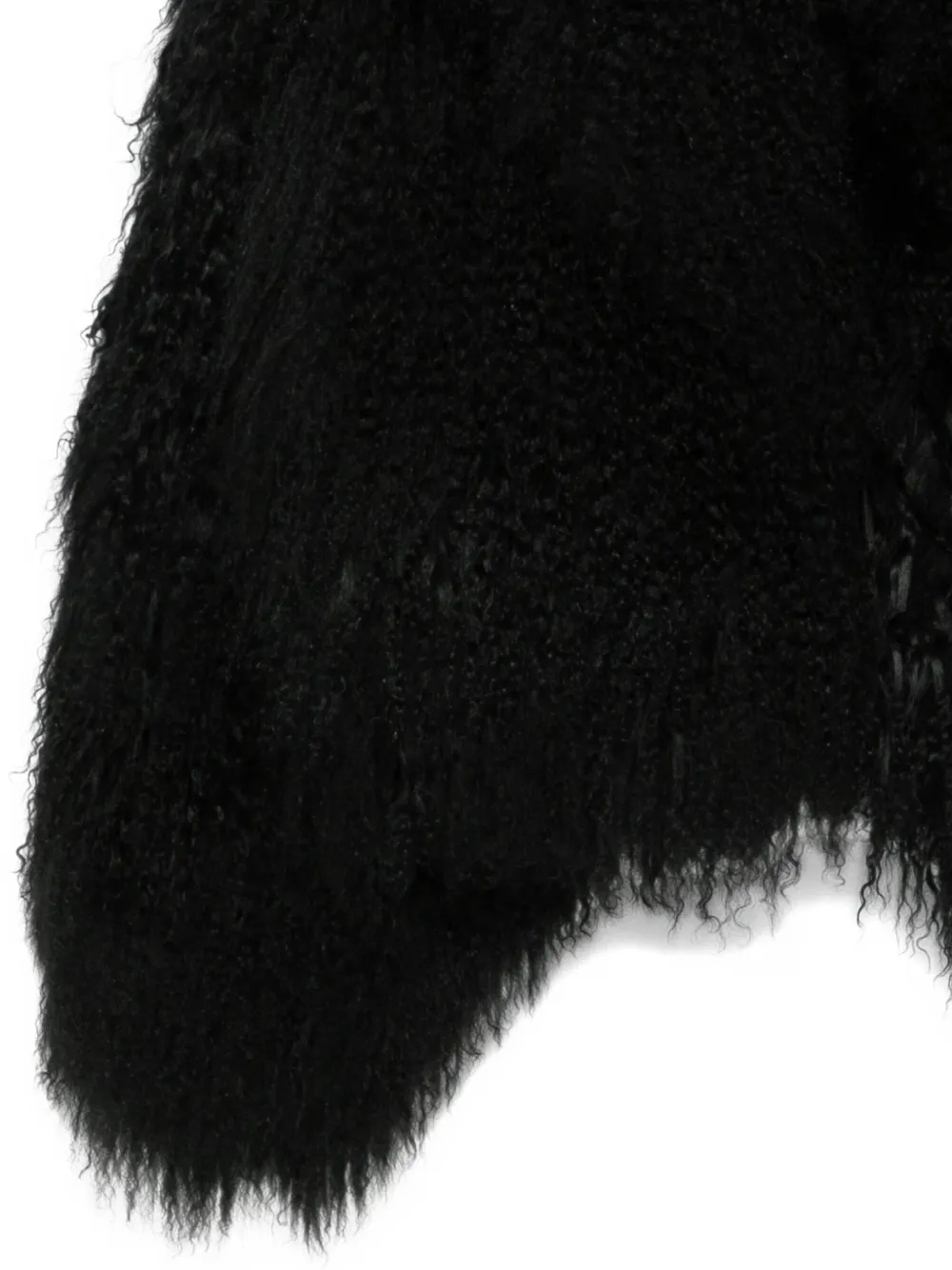 Blancha Textured Faux-fur Coat In Black