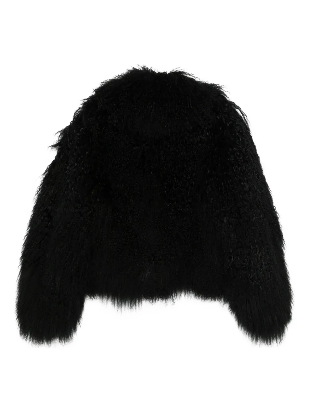 Blancha Textured Faux-fur Coat In Black