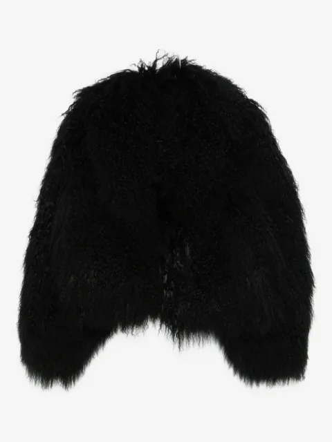 Blancha textured faux-fur coat