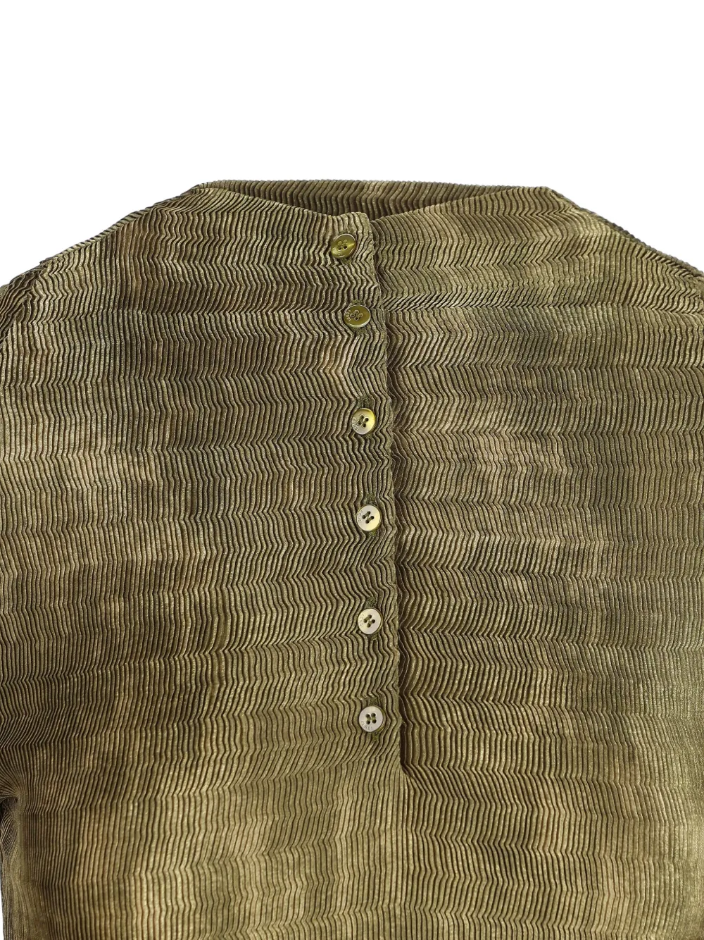Fendi Ruffled Buttoned Sweater In Green