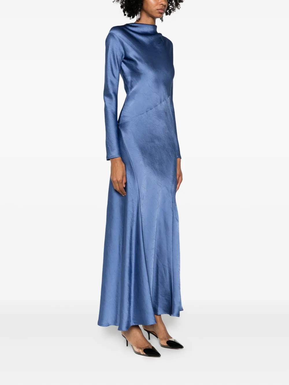 Erika Cavallini Satijnen jurk Blauw