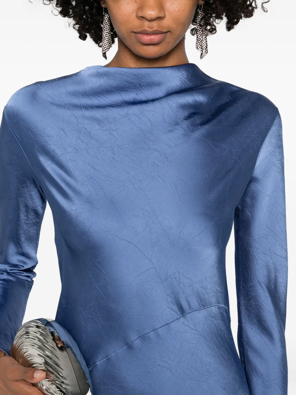 Erika Cavallini Satijnen jurk Blauw