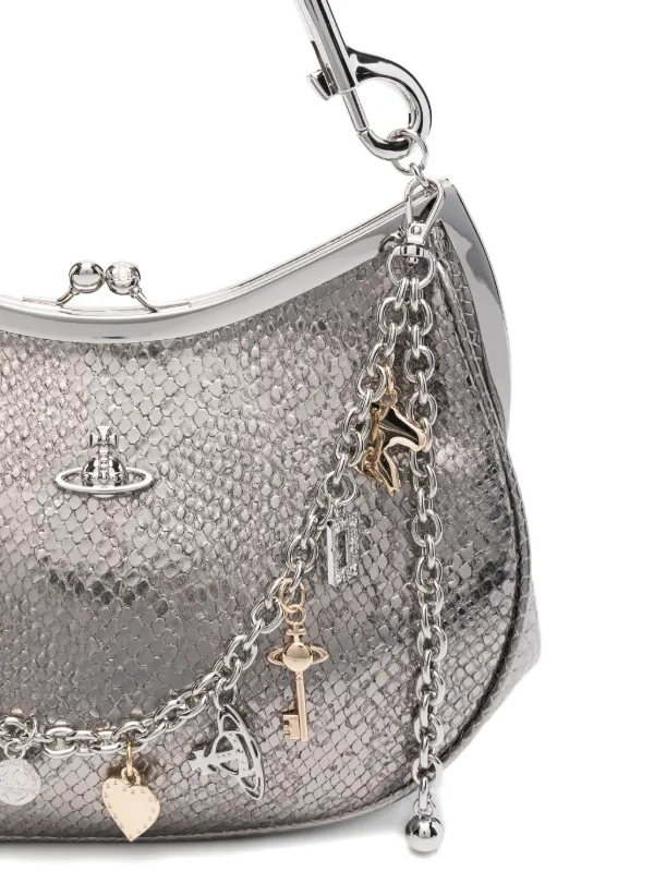 Vivienne Westwood Charm Frame Leather Shoulder Bag | Silver | FARFETCH