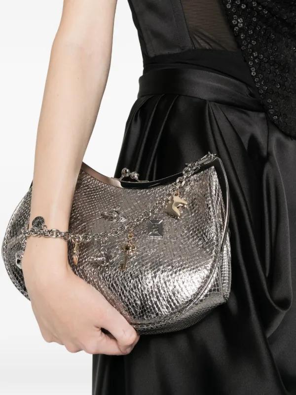 Vivienne Westwood Charm Frame Leather Shoulder Bag | Silver | FARFETCH