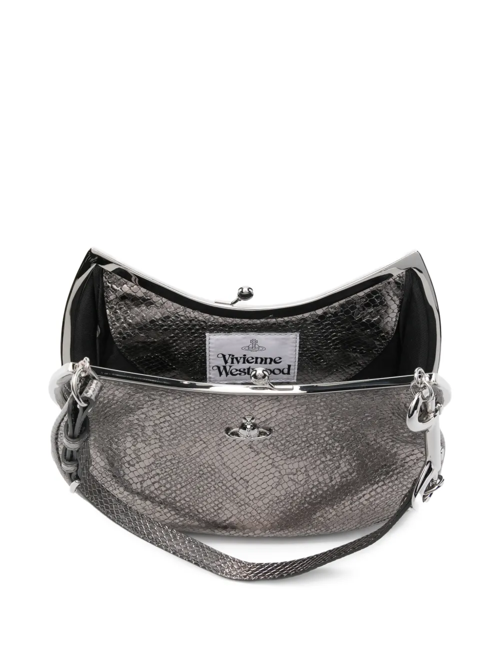 Vivienne Westwood Charm Frame Leather Shoulder Bag | Silver | FARFETCH