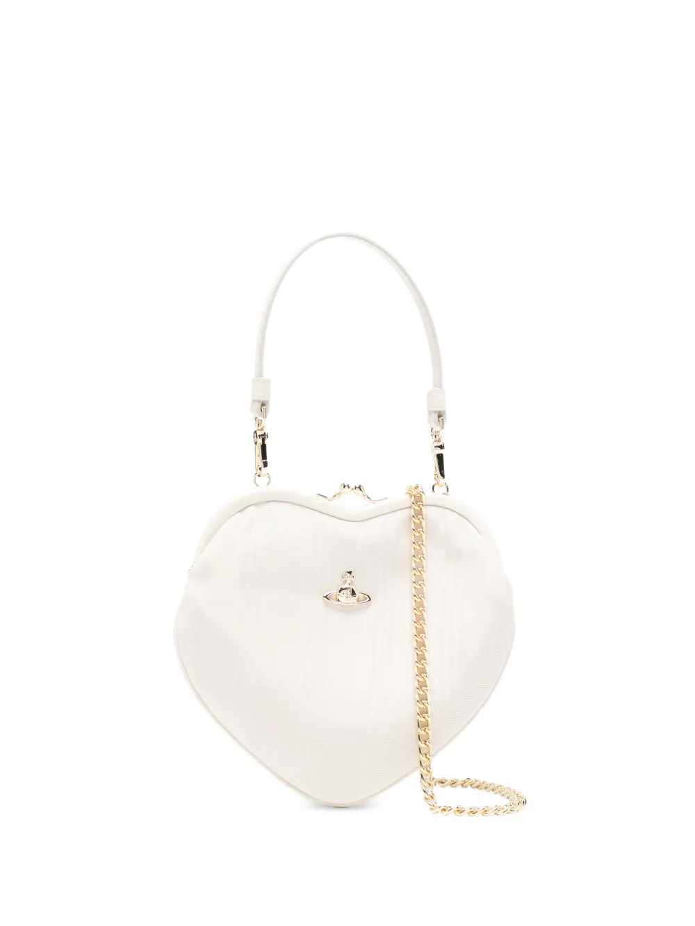 Vivienne Westwood Belle heart-frame mini bag - Bianco