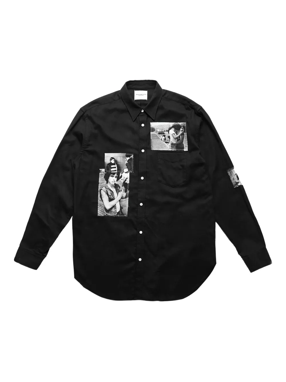 Takahiromiyashita The Soloist patchwork shirt - ブラック Takahiromiyashita The Soloist patchwork shirt - ブラック