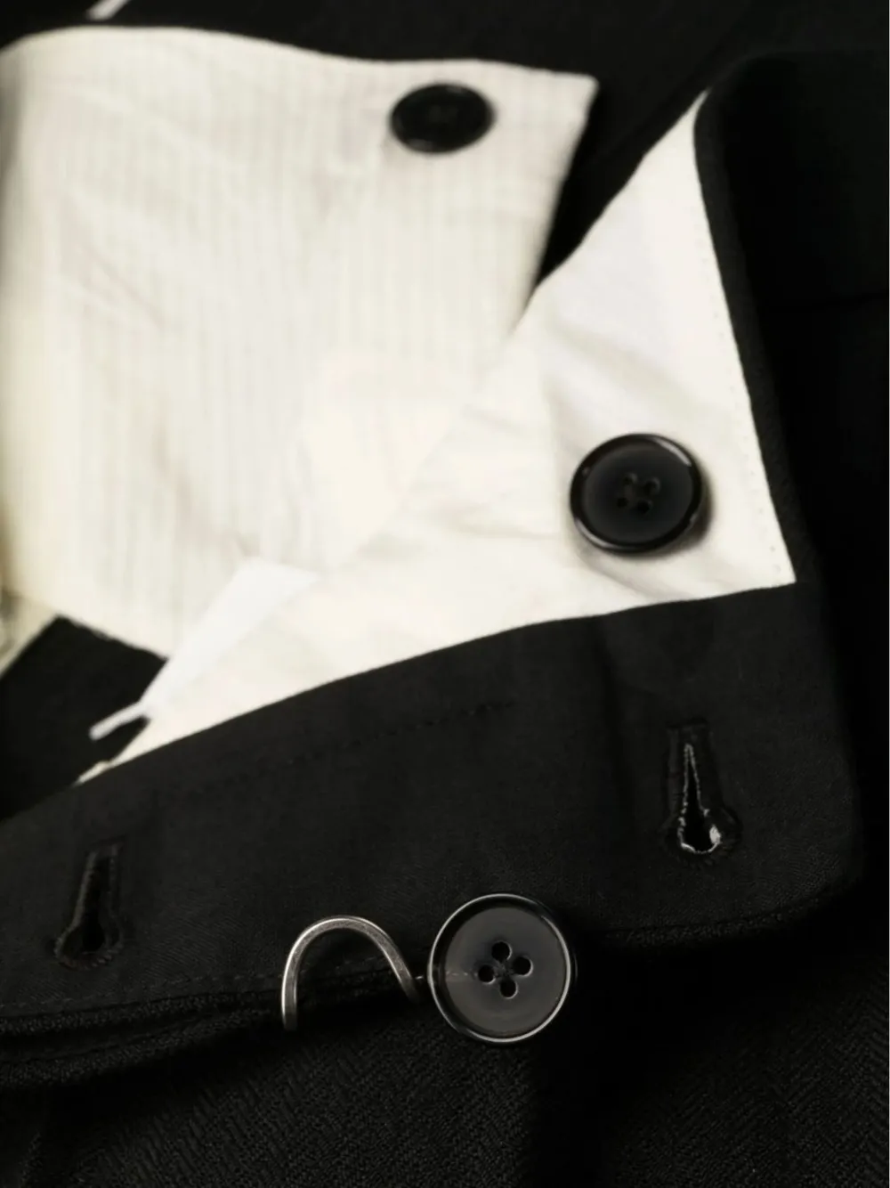Maison Margiela Tailored High-waist Trousers With Classic Button Closure In Black