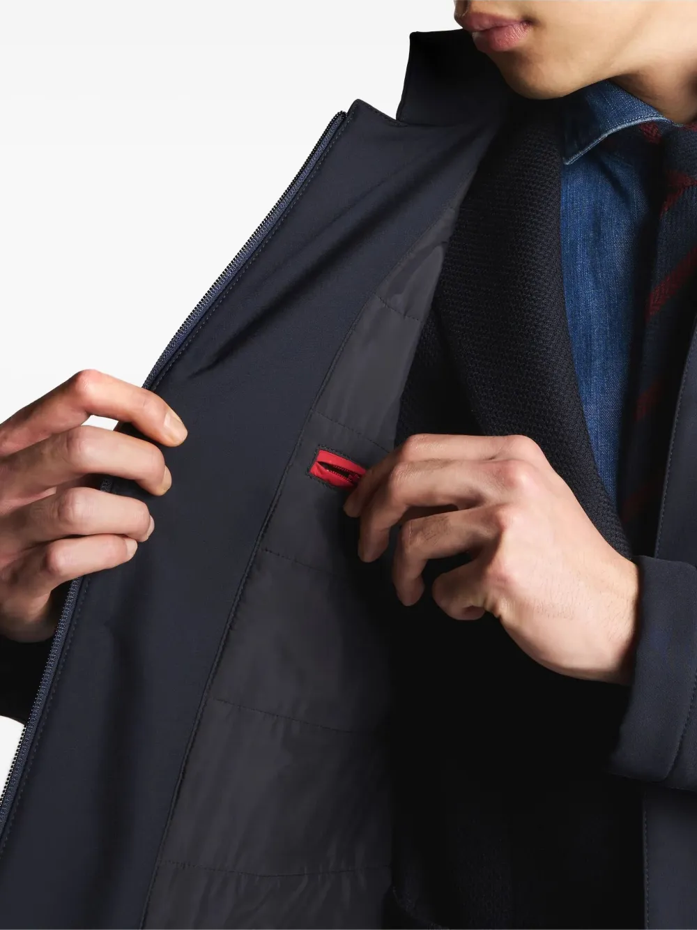 Fay Single-breasted Shirt Jacket In Blue