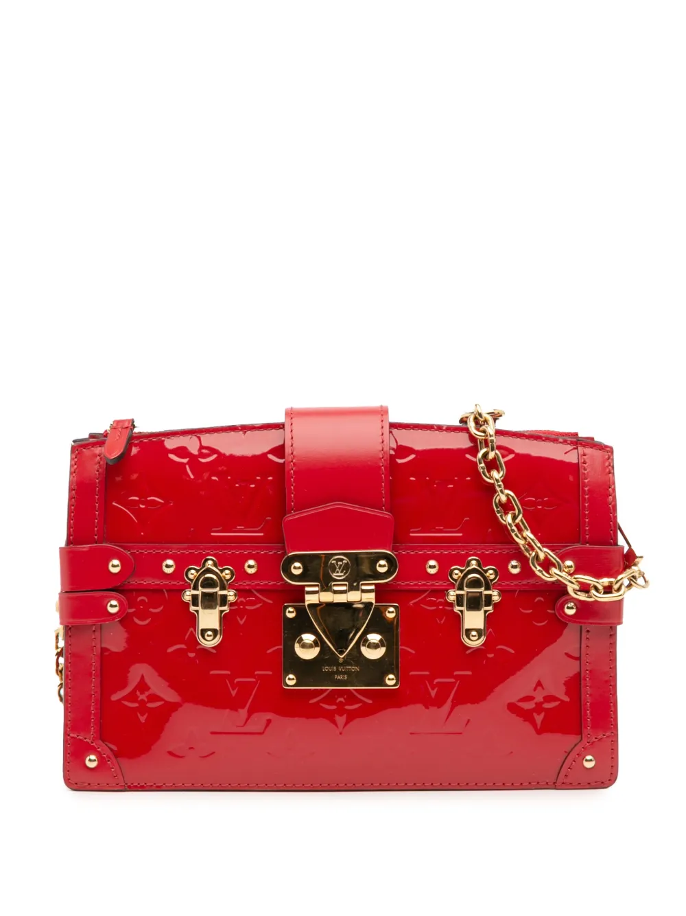 Louis Vuitton Pre-Owned 1990-2025 モノグラム ヴェルニ トランク クラッチ ショルダーバッグ - レッド Louis Vuitton Pre-Owned 1990-2025 モノグラム ヴェルニ トランク クラッチ ショルダーバッグ - レッド