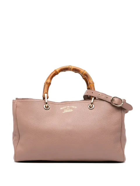 Gucci Pre-Owned 2016-2025 Medium Calfskin Bamboo Shopper satchel