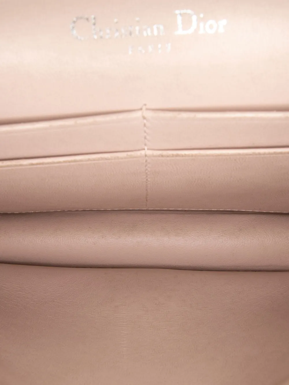 Pre-owned Dior 2016 Grained Calfskin Ama Wallet On Chain Crossbody Bag In Brown