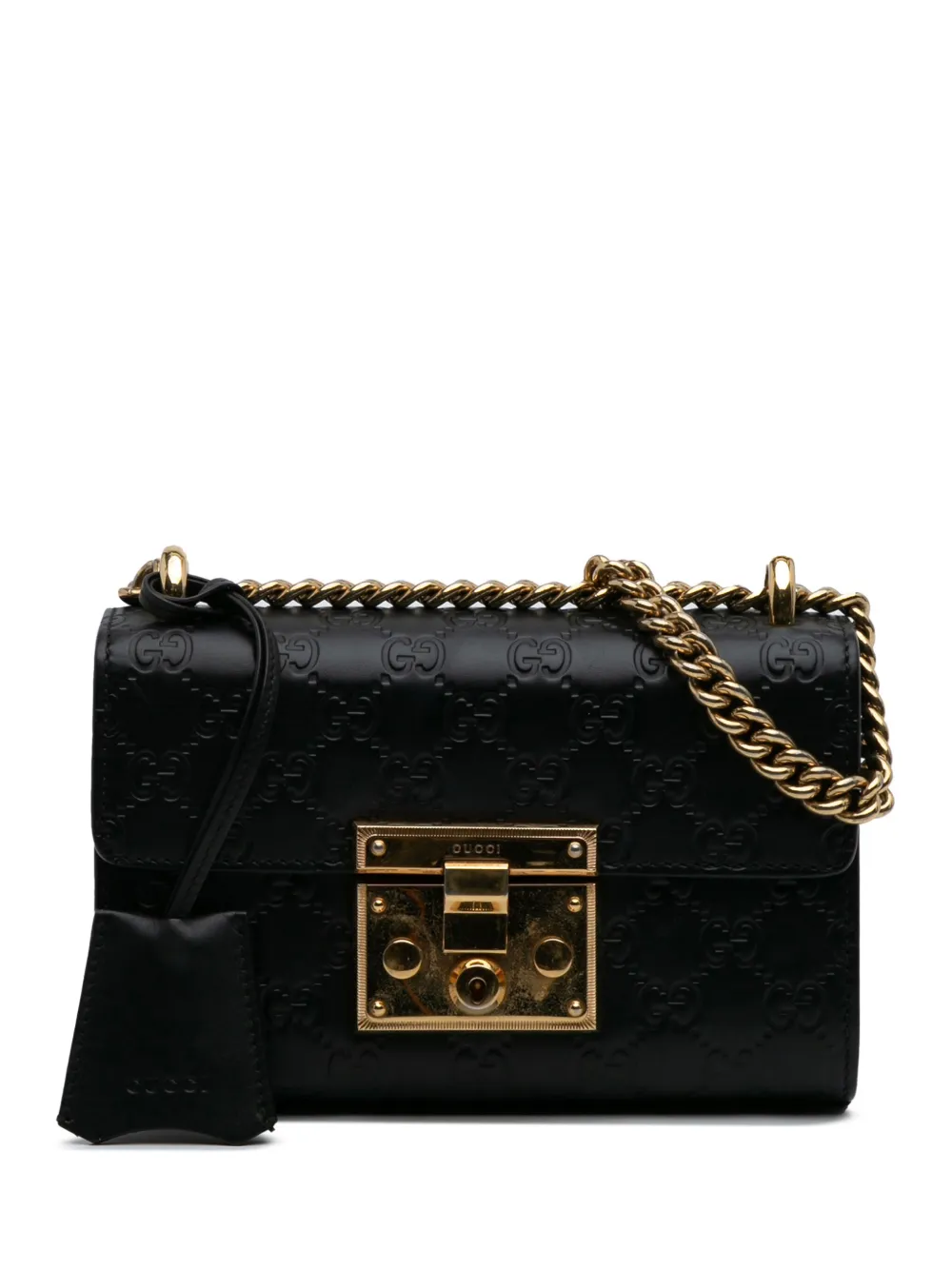 Gucci Pre-Owned 2016-2025 スモール グッチシマ パドロック ショルダーバッグ - ブラック Gucci Pre-Owned 2016-2025 スモール グッチシマ パドロック ショルダーバッグ - ブラック