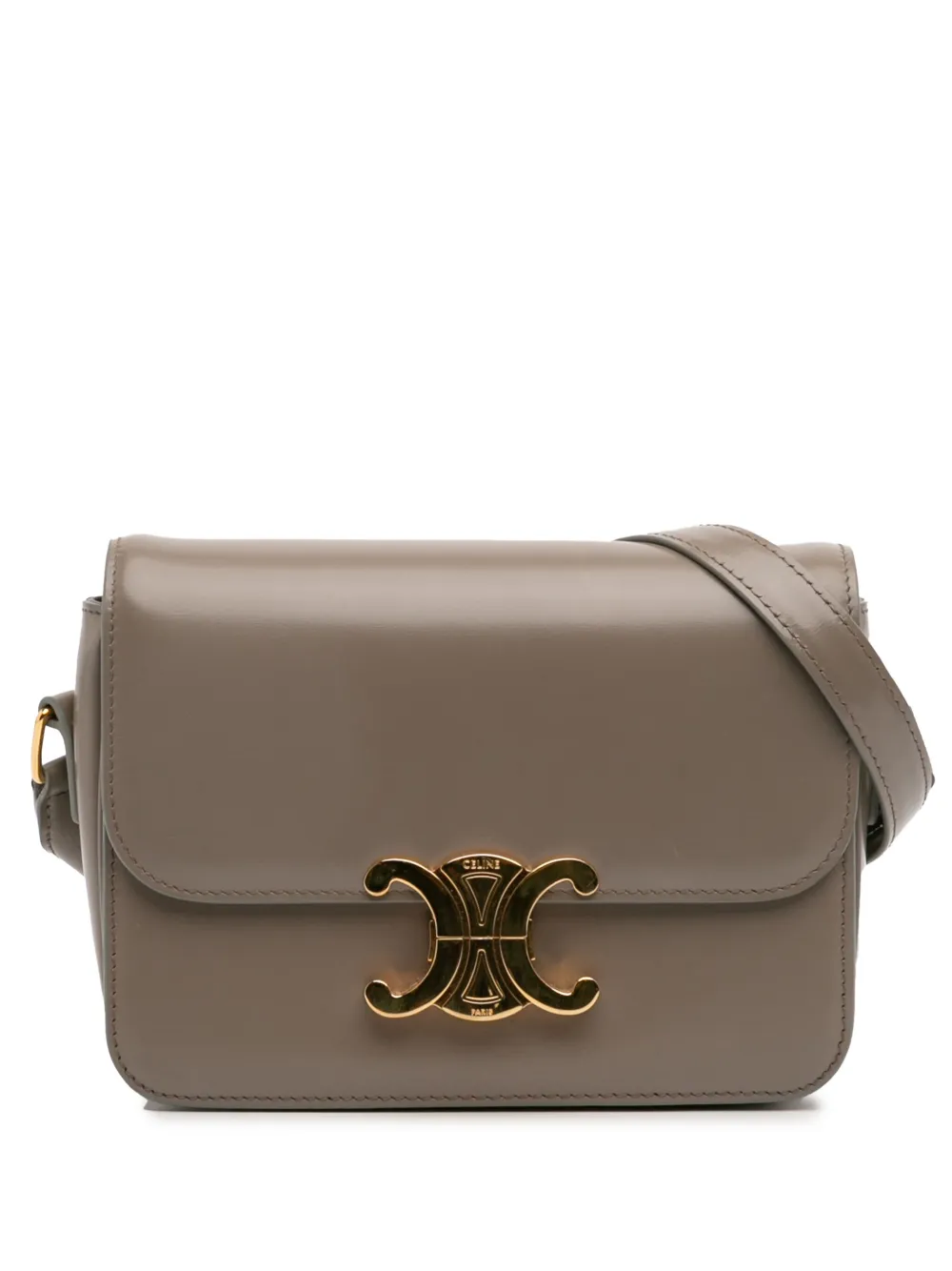 Celine Pre-Owned 2023 ティーン シャイニーカーフ トリオンフ ショルダーバッグ - ブラウン Celine Pre-Owned 2023 ティーン シャイニーカーフ トリオンフ ショルダーバッグ - ブラウン