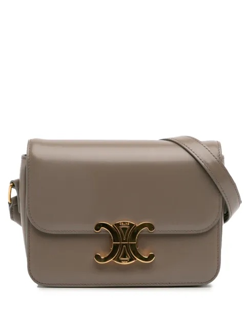 Celine Pre-Owned 2023 Teen Shiny Calfskin Triomphe crossbody bag