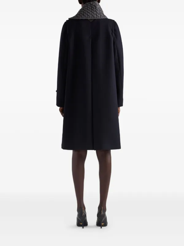 Prada single-breasted Double Loden Coat | Blue | FARFETCH