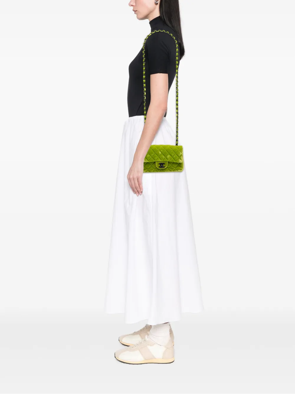 CHANEL Pre-Owned 2014-2015 Mini Rectangular Classic Velvet Single Flap crossbody bag | Pre-Owned | Image 2