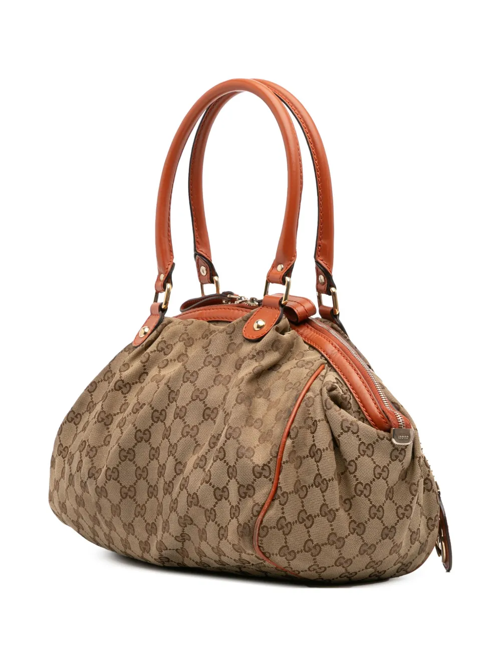 Pre-owned Gucci 2016-2025 Gg Canvas Sukey Satchel In Brown