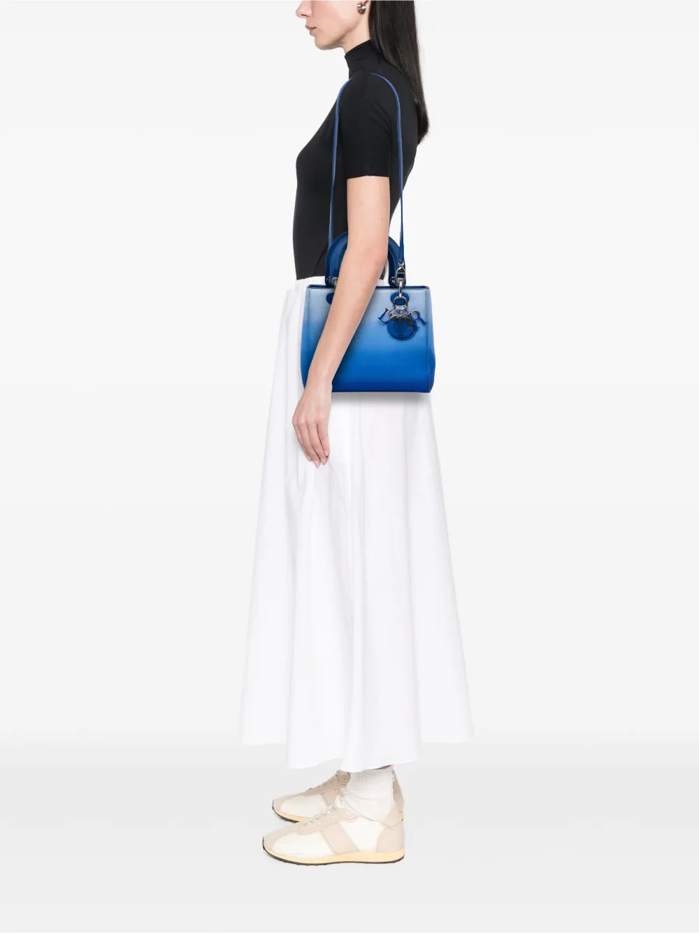 Christian Dior Pre-Owned 2012 Medium Denim Ombre Lady Dior satchel | Pre-Owned | Image 2