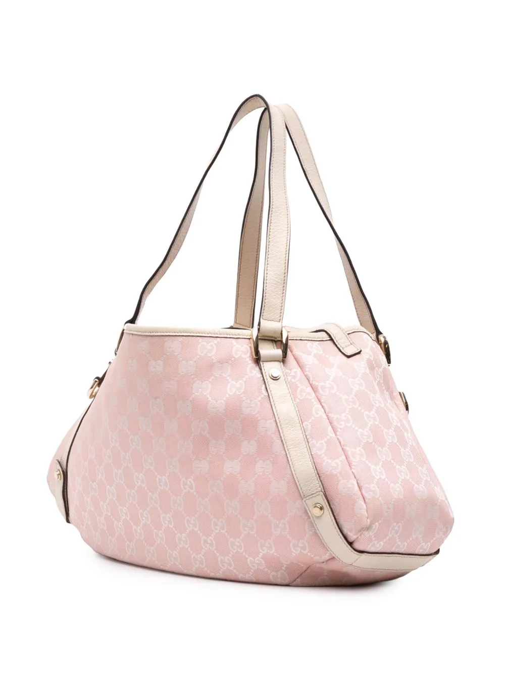 Pre-owned Gucci 2000-2015 Gg Canvas Abbey D Ring Tote Bag In Pink