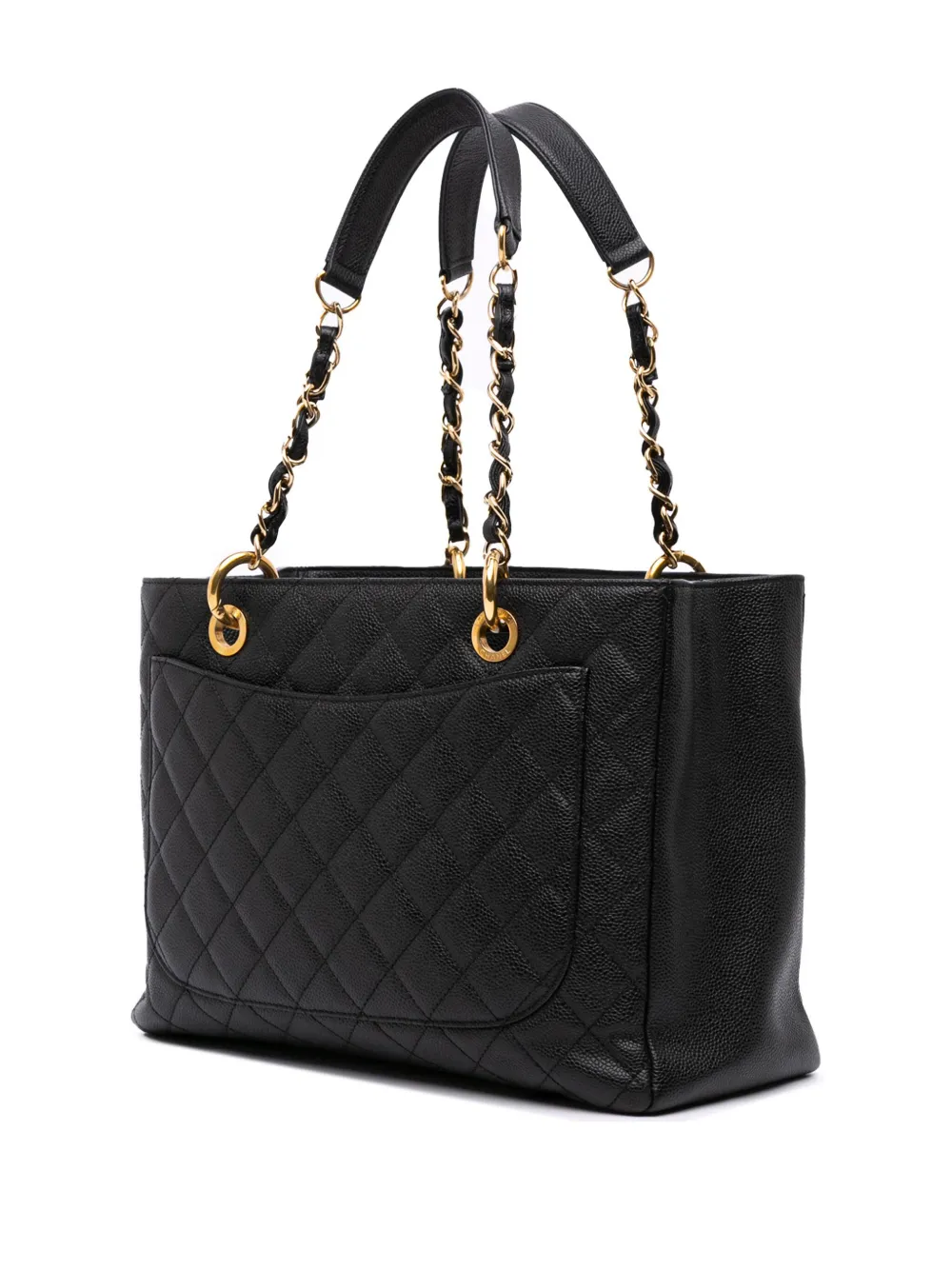 Pre-owned Chanel 2012 Caviar Grand Shopping Tote Bag In Black