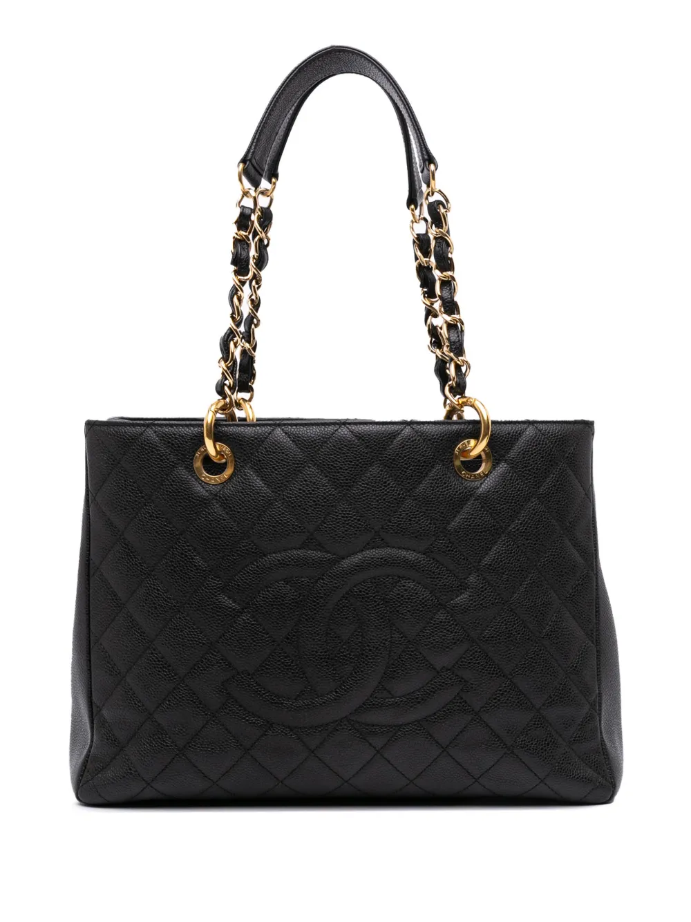 Pre-owned Chanel 2012 Caviar Grand Shopping Tote Bag In Black