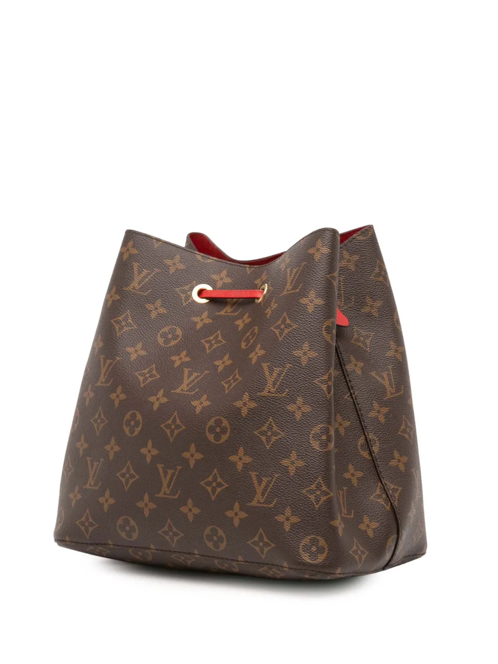 Pre-owned Louis Vuitton 2015-2025 Monogram Neonoe Mm Bucket Bag In Brown