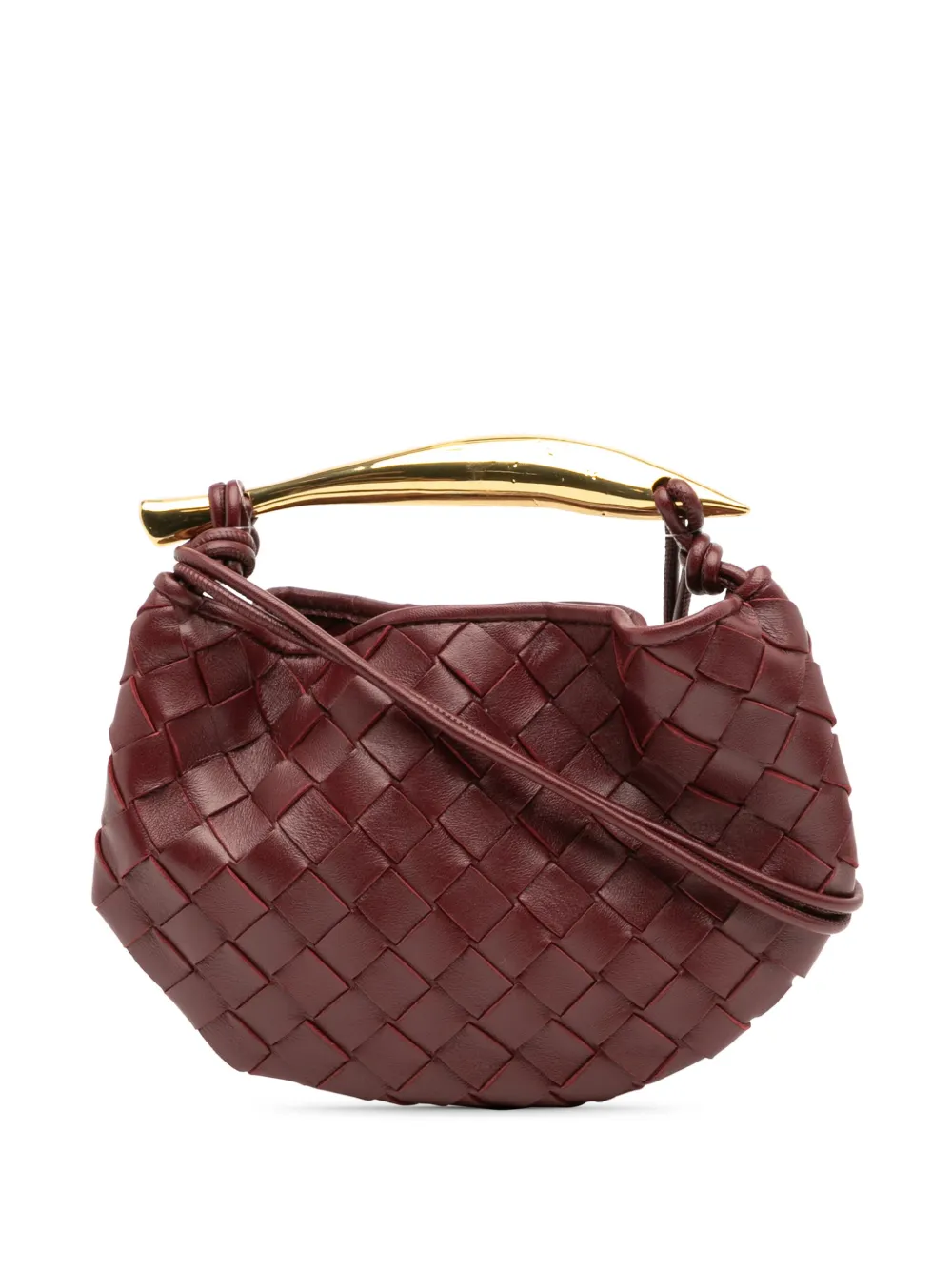 Bottega Veneta Pre-Owned 2021-2025 ベイビー ラムスキン イントレチャート サーディン サッチェルバッグ Bottega Veneta Pre-Owned 2021-2025 ベイビー ラムスキン イントレチャート サーディン サッチェルバッグ