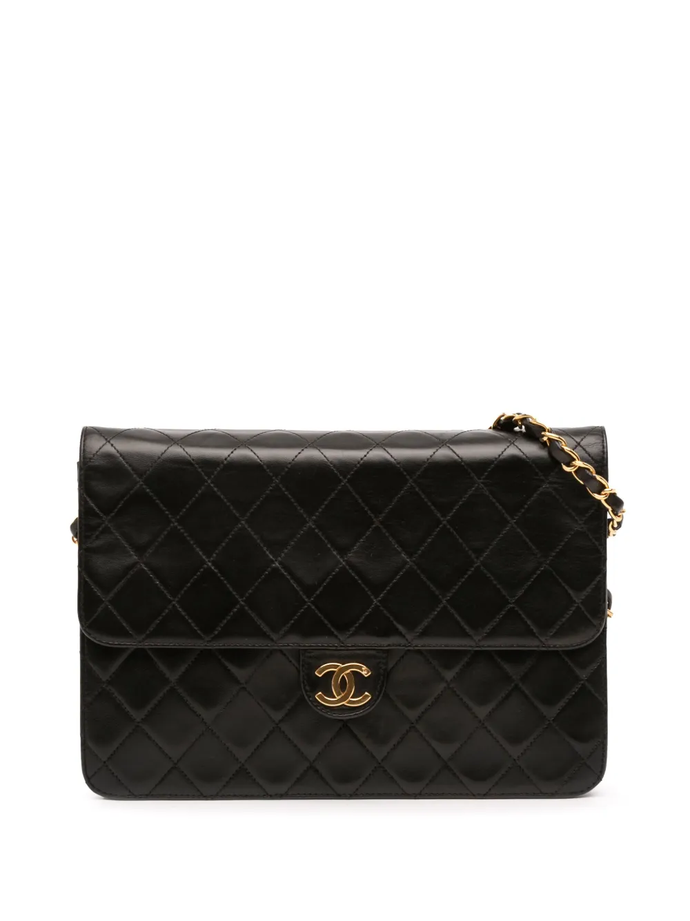 CHANEL Pre-Owned 1997-1999 ミディアム ココマーク マトラッセ ラムスキン ハーフシングルフラップ CHANEL Pre-Owned 1997-1999 ミディアム ココマーク マトラッセ ラムスキン ハーフシングルフラップ